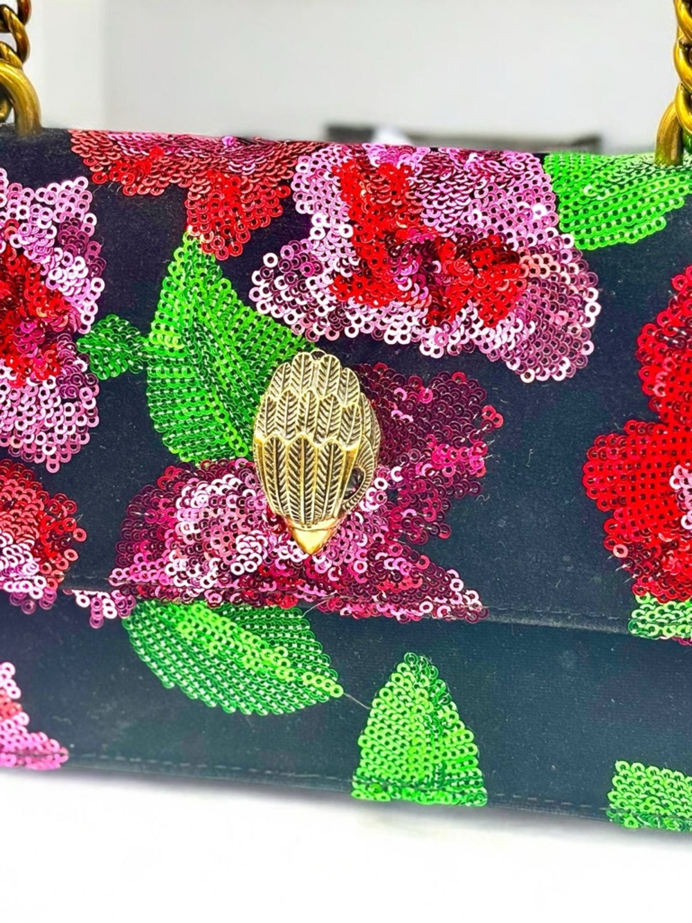 Kurt Geiger London Shoreditch Floral Sequin Small Crossbody Bag - Picture 4 of 7